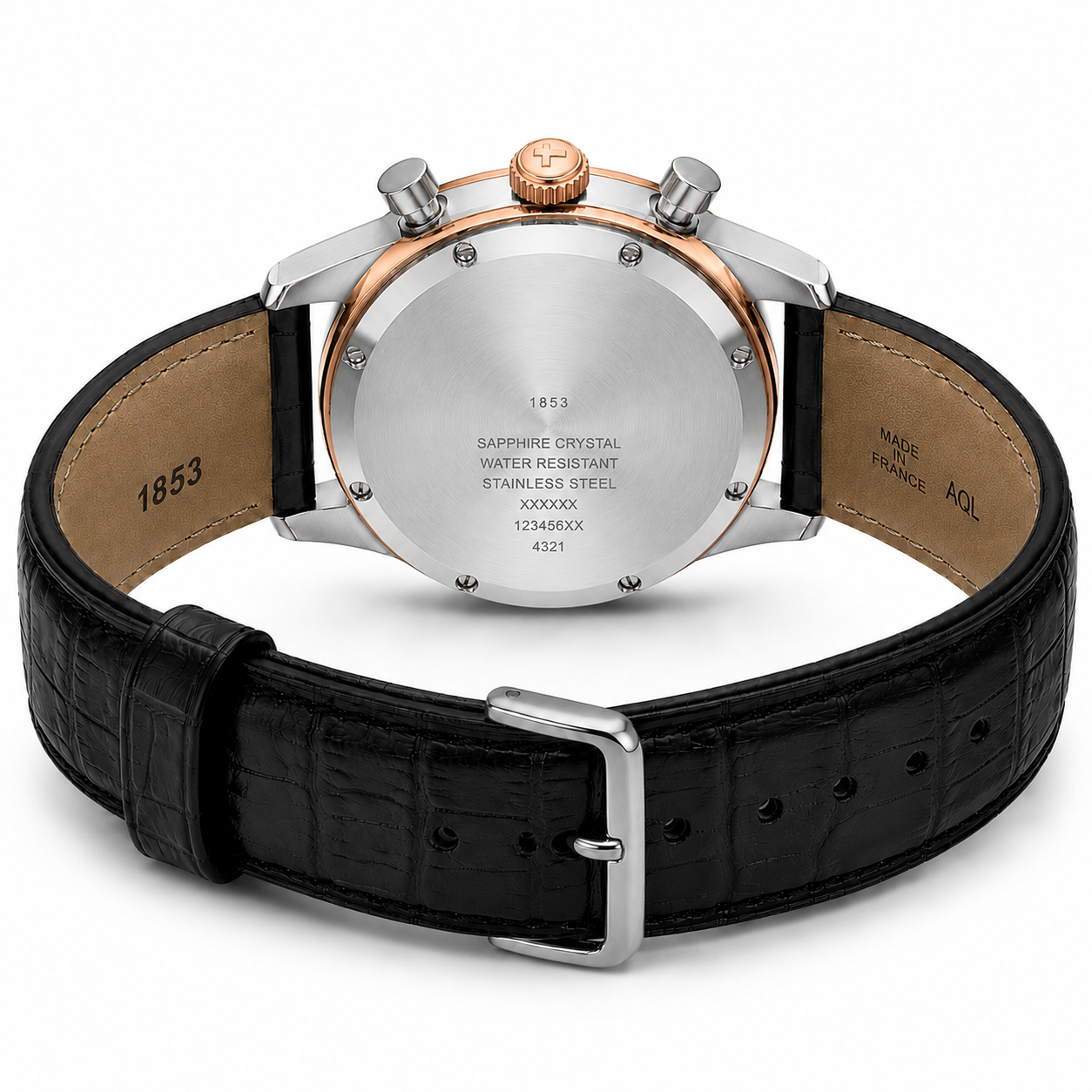 Premium Green Chronograph Analog Watch with Black Leather Strap & Rose Gold Bezel | Luxury Men's Wrist Watch