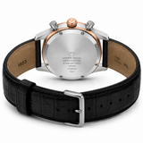 Premium Green Chronograph Analog Watch with Black Leather Strap & Rose Gold Bezel | Luxury Men's Wrist Watch