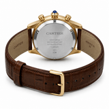 Premium Brown Leather Chronograph Analog Watch with Gold-Tone Case & Date Display | Luxury Men's Wrist Watch