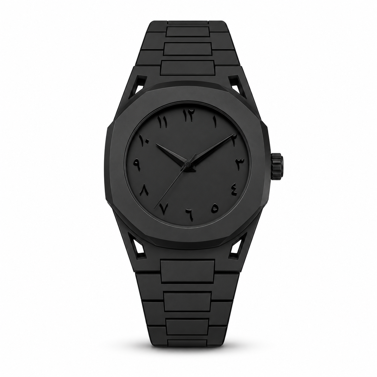 Aura Men's Watch with Arabic Numerals Matte Black Minimalist Analog Watch | Trending Wristwatch, Black